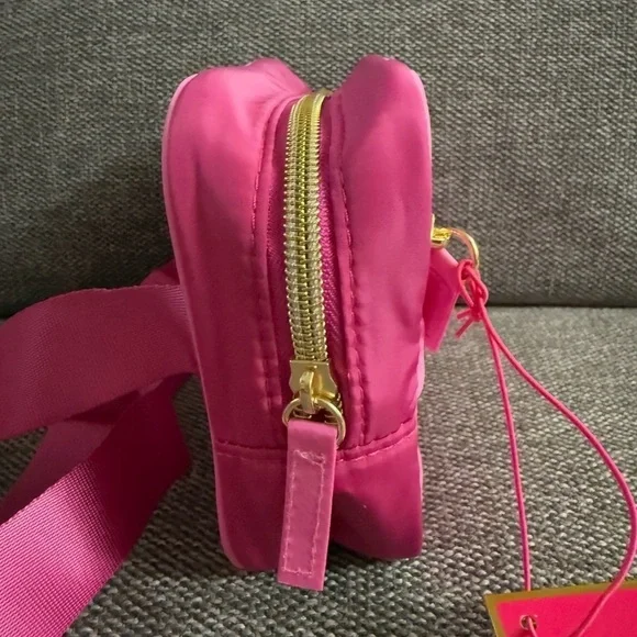 Juicy Couture Quilted Fanny Pack Belt Bag Lined Pink Purse Barbie New - Picture 10 of 14